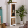 Alfie Wood Bookcase with 3 shelves and 1 door, crafted from mango wood