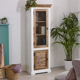 Alfie Wood Bookcase with 3 shelves and 1 door, crafted from mango wood