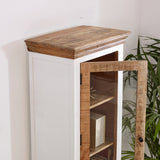 Alfie Wood Bookcase with 3 shelves and 1 door, crafted from mango wood