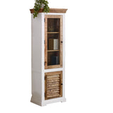 Alfie Wood Bookcase with 3 shelves and 1 door, crafted from mango wood