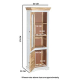 Alfie Wood Bookcase with 3 shelves and 1 door, crafted from mango wood