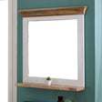 Alfie mirror frame with shelf made of solid mango wood
