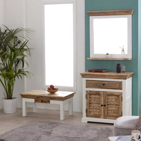 Alfie Mirror Frame With Shelf Solid Mango Wood