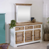 Alfie mirror frame with shelf made of solid mango wood