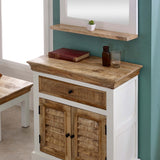 Alfie mirror frame with shelf made of solid mango wood