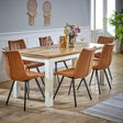 Alfie Dining Table made of solid mango wood with a whiteish finish