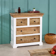 Alfie Solid Mango Wood Chest of Drawers in rustic style