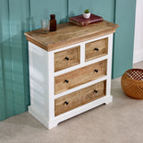 Alfie Solid Mango Wood Chest of Drawers in rustic style