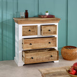 Alfie Solid Mango Wood Chest of Drawers in rustic style