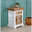 Alfie Solid Mango Wood Bedside Cabinet with drawer and door