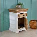 Alfie Solid Mango Wood Bedside Cabinet 1 Drawer + 1 Door - View 3