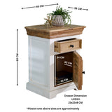 Alfie Solid Mango Wood Bedside Cabinet with drawer and door
