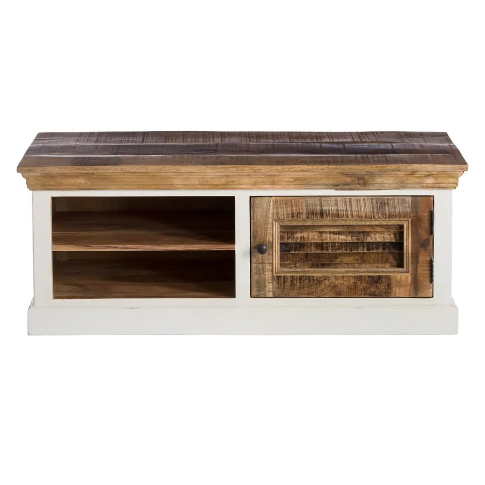 Alfie Wood Shoe Rack and Hanger Wall Hook Set in whiteish mango wood