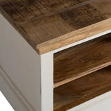 Alfie Wood Shoe Rack and Hanger Wall Hook Set in whiteish mango wood