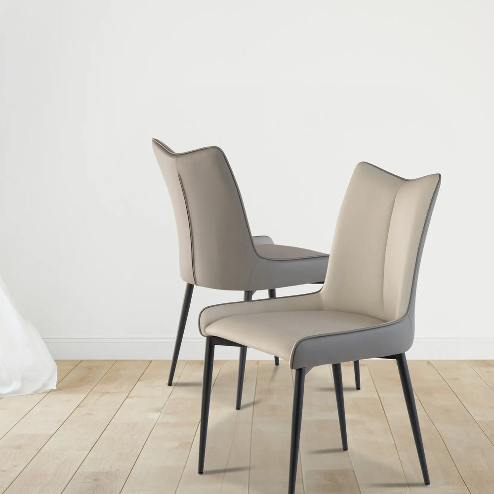 Nardo Dining Chair - Grey/ Light Grey Mix - Black Leg