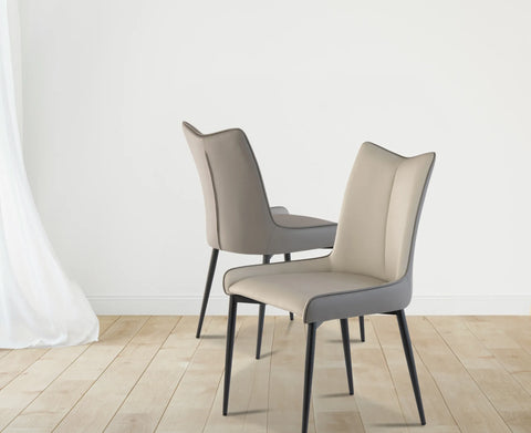 Nardo Dining Chair - Grey/ Light Grey Mix - Black Leg