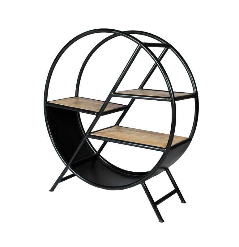 Cosmo Industrial Round Open Bookcase - View 3