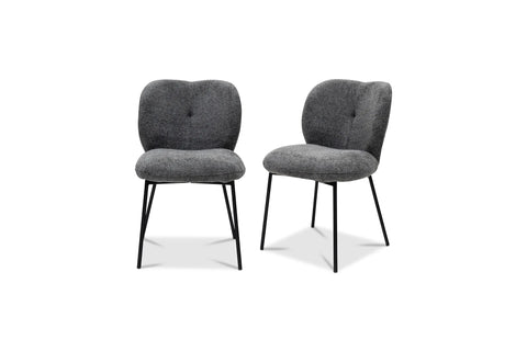 Opal Fabric Dining Chair - Charcoal