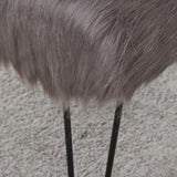 Faux Sheepskin Dressing Table Stool-Grey