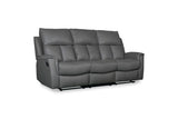 Bergamo Leather 3 Seater Recliner Sofa-Dark Grey