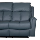 Bergamo Leather Recliner Corner Sofa-Blue Grey