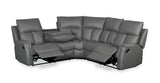 Bergamo Leather Recliner Corner Sofa-Dark Grey