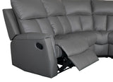 Bergamo Leather Recliner Corner Sofa-Dark Grey