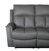 Bergamo Leather Recliner Corner Sofa-Dark Grey