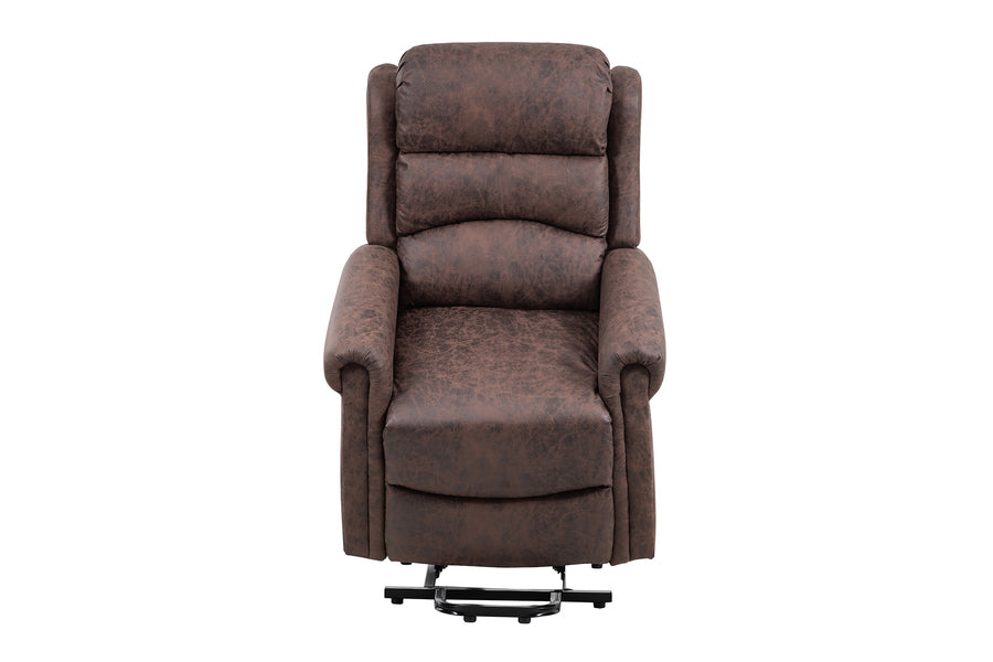 Willis Dual Motor Lift & Tilt Recliner Chair-Antique Brown Rub Off
