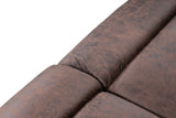 Taylor 2 Seater Recliner-Leather Air-Antique Brown Rub Off