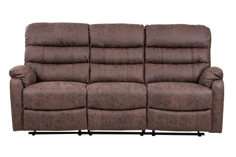 Taylor 3 Seater Recliner-Leather Air-Antique Brown Rub Off