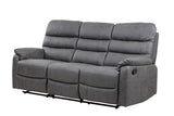 Taylor 3 Seater Recliner-Leather Air-Antique Grey Rub Off