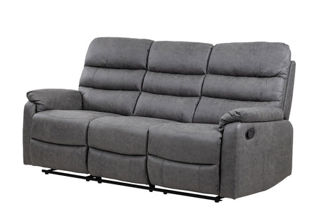 Taylor 3 Seater Recliner-Leather Air-Antique Grey Rub Off