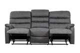 Taylor 3 Seater Recliner-Leather Air-Antique Grey Rub Off