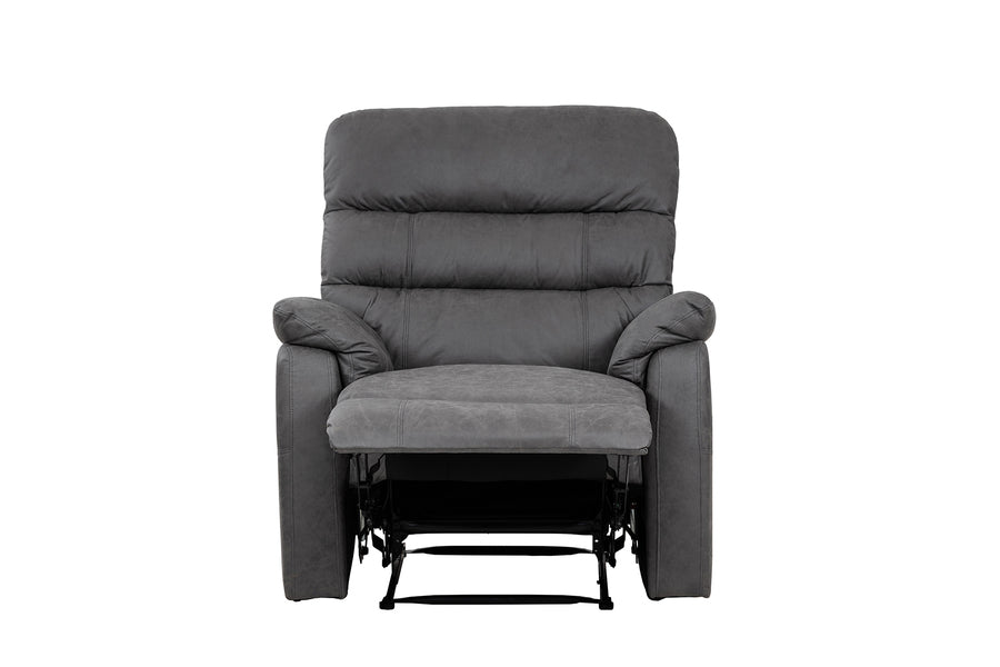 Taylor Recliner Chair-Leather Air-Antique Grey Rub Off