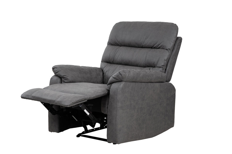 Taylor Recliner Chair-Leather Air-Antique Grey Rub Off