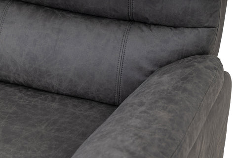 Taylor Recliner Chair-Leather Air-Antique Grey Rub Off
