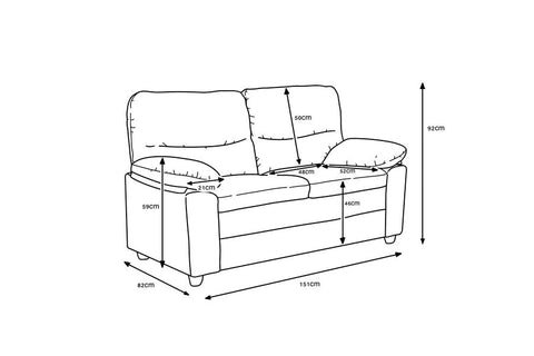 Andreas 2 Seater-Grey