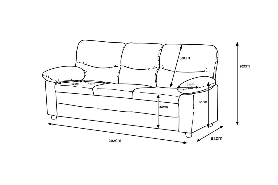 Andreas 3 Seater-Grey