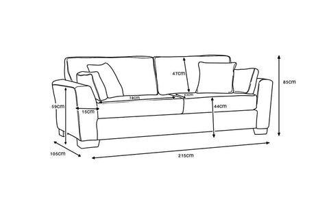 Quebec 3 Seater - Light Grey *special*