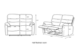Taylor 2 Seater Recliner-Leather Air-Antique Brown Rub Off