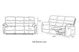 Taylor 3 Seater Recliner-Leather Air-Antique Grey Rub Off