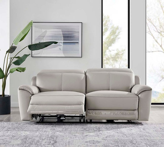 Madrid 3 Seater Electric Recliner - Light Grey