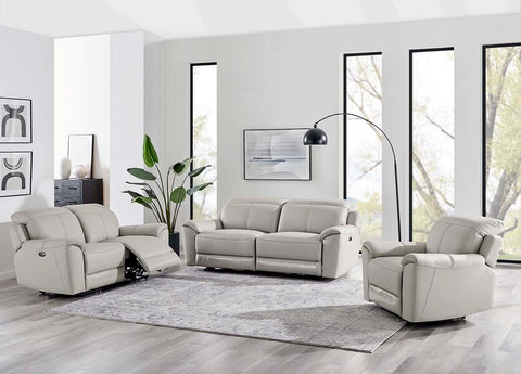 Madrid 3 Seater Electric Recliner - Light Grey