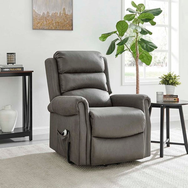 Willis Dual Motor Lift & Tilt Recliner Chair-Antique Grey Rub Off