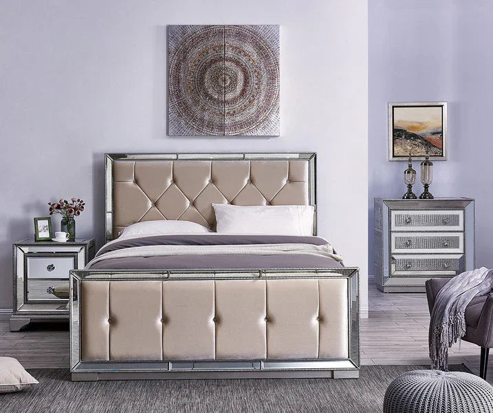 Sofia King Size Bed - Cream