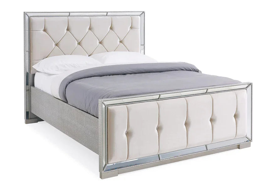 Sofia King Size Bed - Cream
