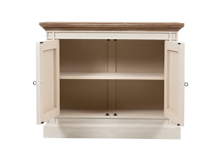 Devon 2 Door Chest - Rustic White /Oak Wash Top *special