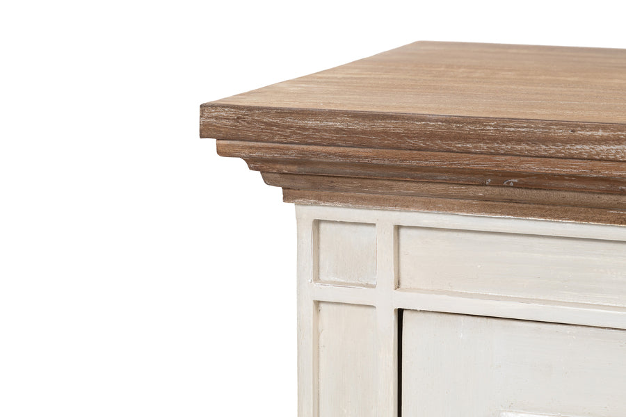 Devon 2 Door Chest - Rustic White /Oak Wash Top *special