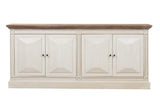 Devon 4 Door Sideboard - Rustic White /Oak Wash Top *special